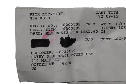 Ariens 06200235 Bolt NOS