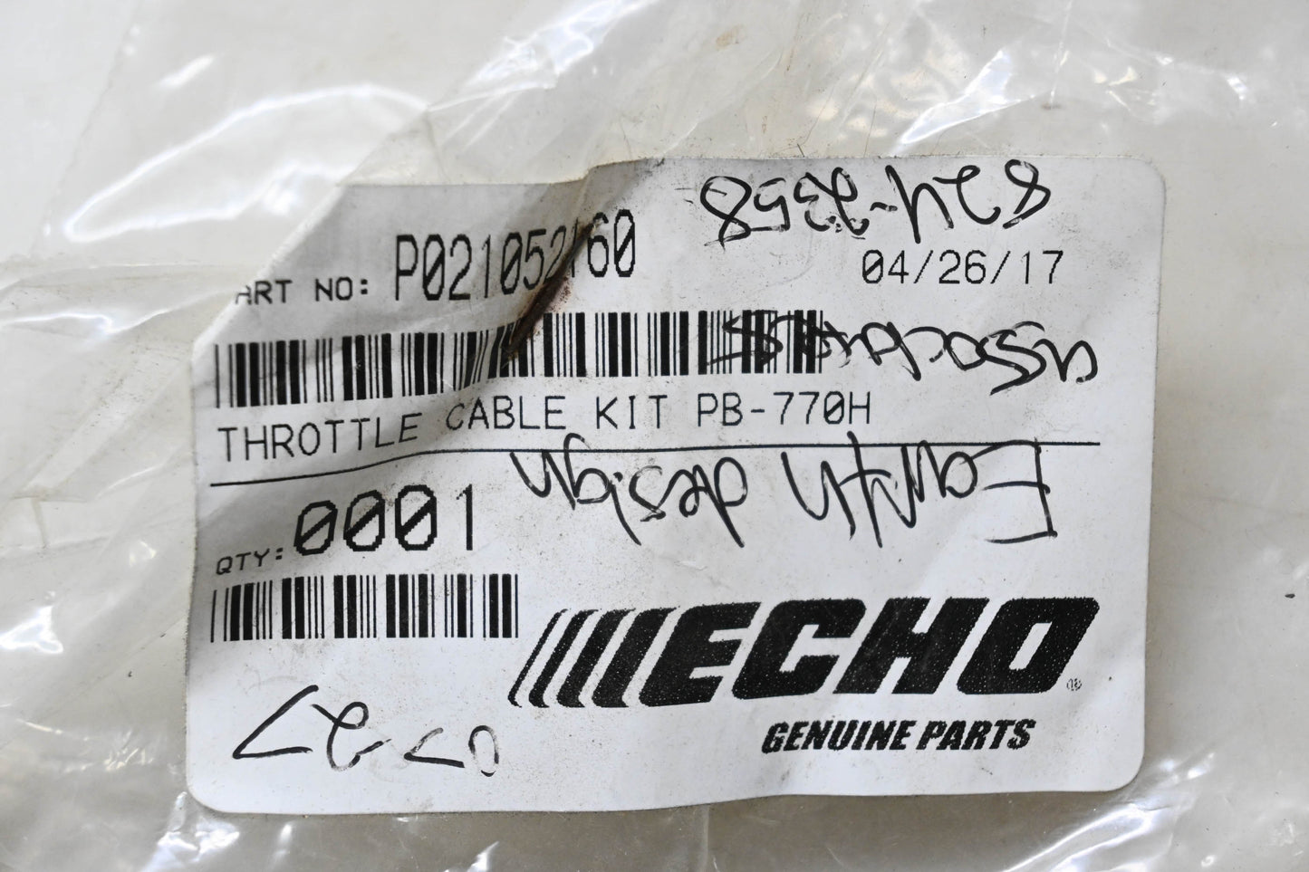 New OEM Echo 021052160 Hip Throttle Cable Kit NOS