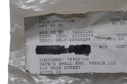 Ariens 06212100, 6200233 Bolts Qty 3 NOS