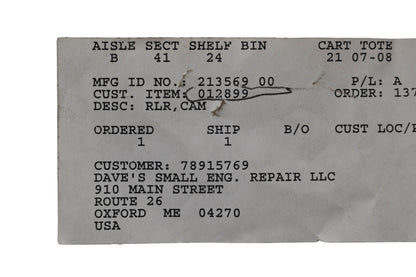 Ariens 21356900 Roller Cam NOS