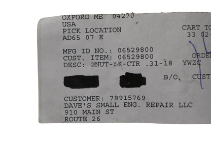 Ariens 06529800 Lock Nuts Qty 2 NOS