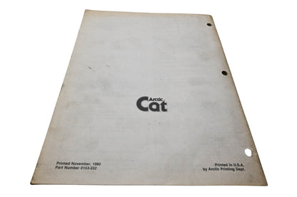 New OEM Arctic Cat 0153-332 Arctic Cat Service Manual Supplement '80 Trail Cat NOS