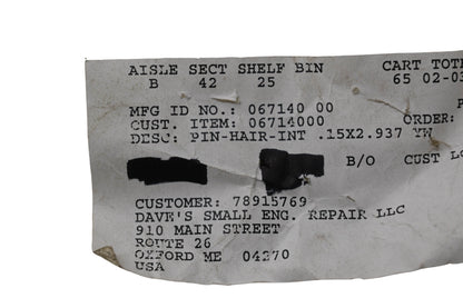 Ariens 06714000 Hair Pin NOS