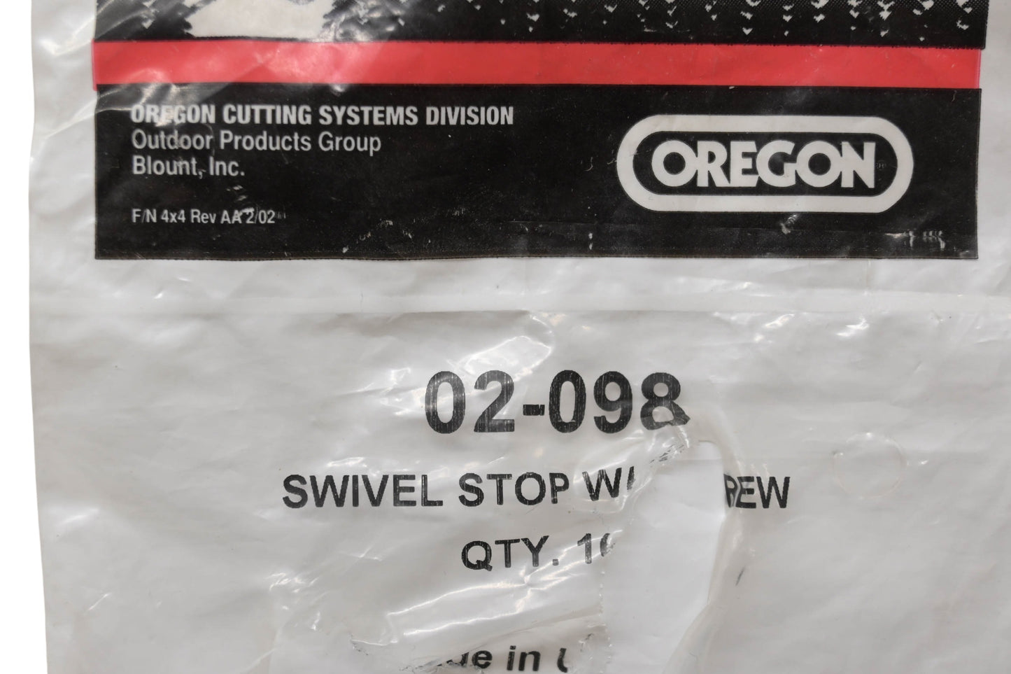 Oregon 02-098 Swivel Stop & Screw NOS