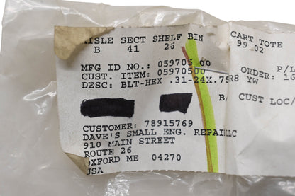 Ariens 05970500, 05902019 Hex Bolt NOS