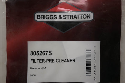 New OEM Briggs & Stratton 805267S Pre-Cleaner Filter NOS