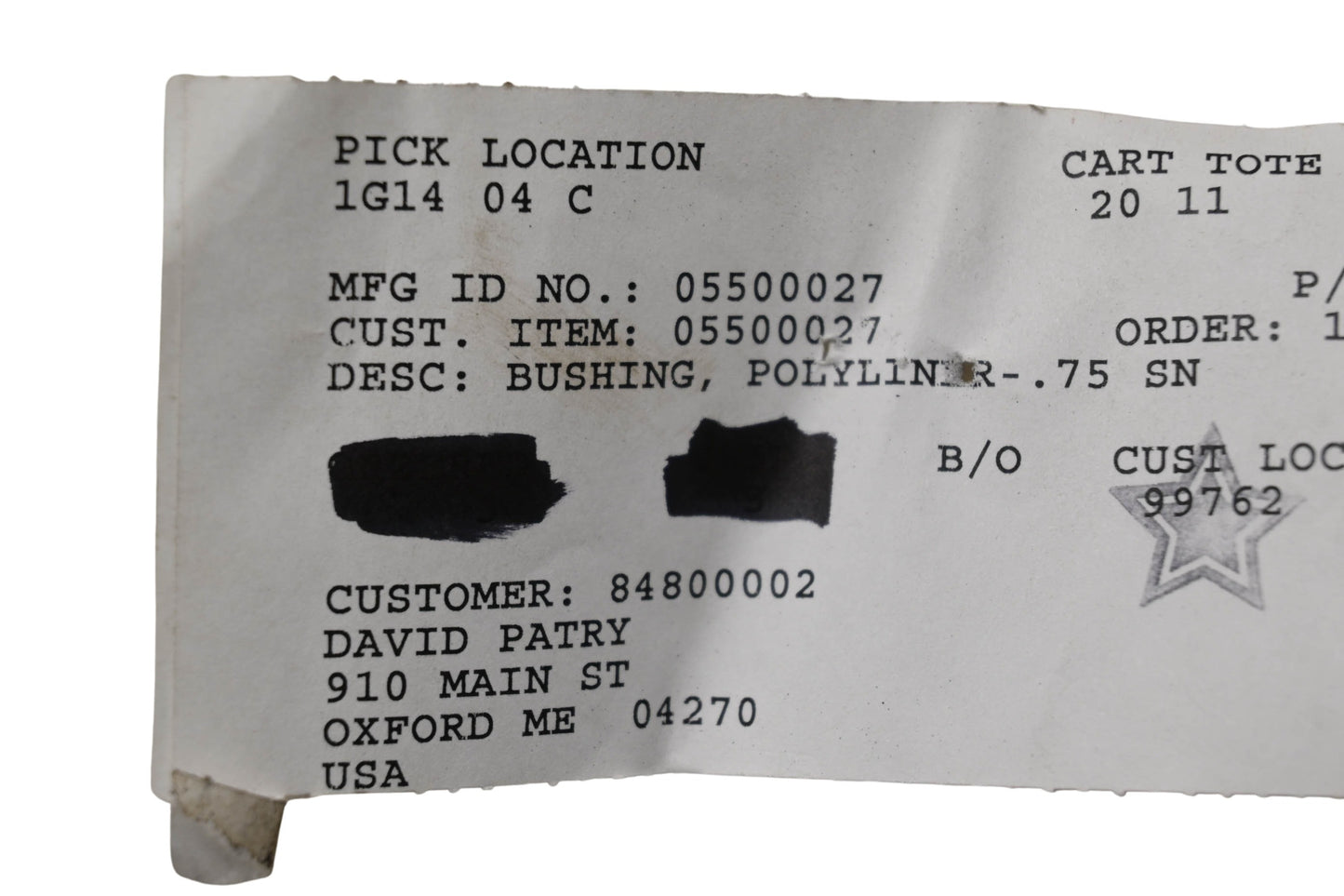 Ariens 05500027 Polyliner Bushings Qty 2 NOS