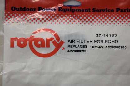 Rotary 27-14163 Air Filter for Echo NOS