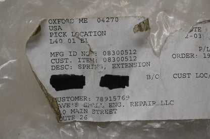 Ariens 08300512 Extension Spring NOS