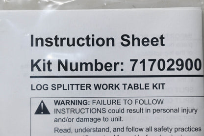 Ariens 71702900 Log Table Work Splitter Kit NOS