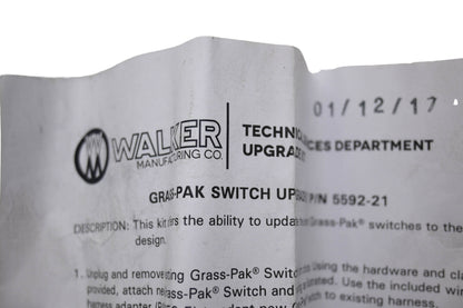 Walker 5592-21 Grass-Pak Switch Upgrade Kit NOS