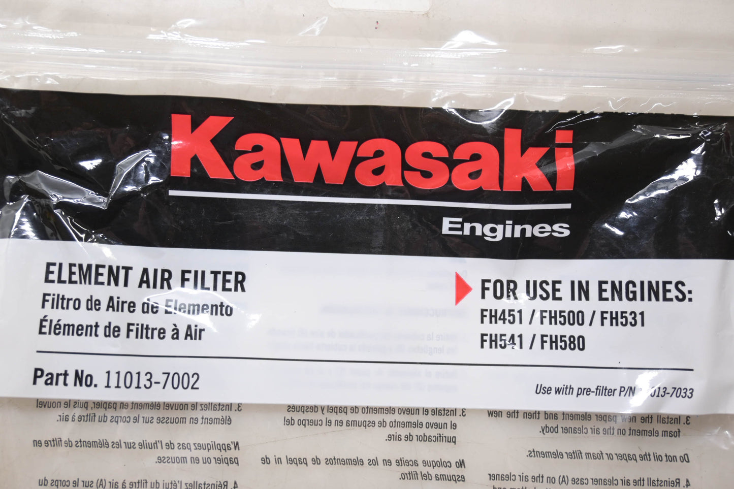 New OEM Kawasaki 11013-7002 Element Air Filter NOS