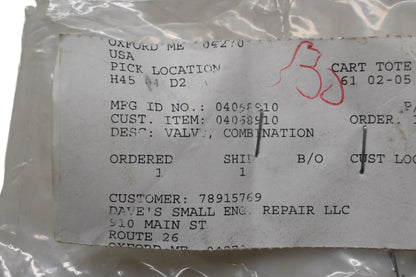 Ariens 04068910, 5185600 Combination Valve NOS