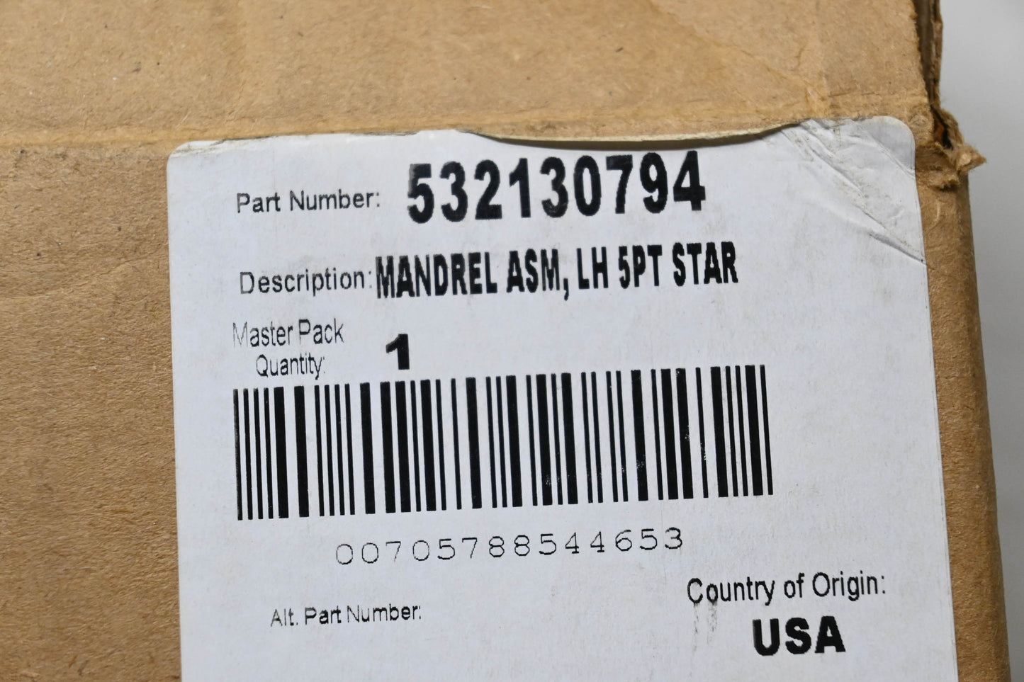 New OEM Husqvarna 130794, 532130794 Mandrel Assembly NOS