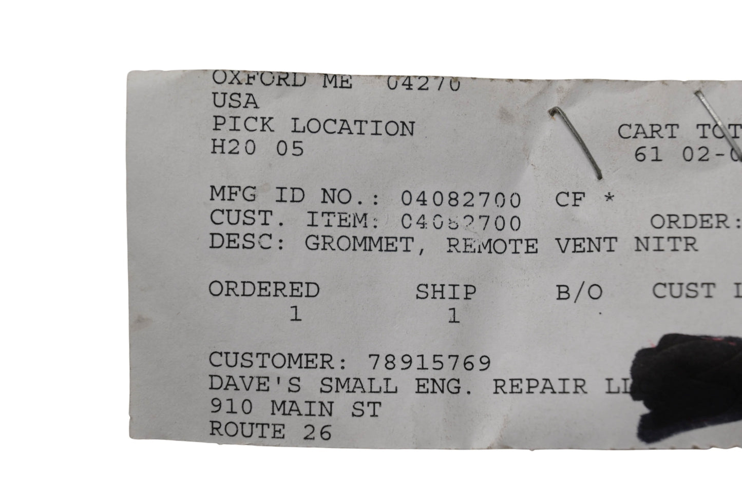 Ariens 04082700 Remote Grommet NOS