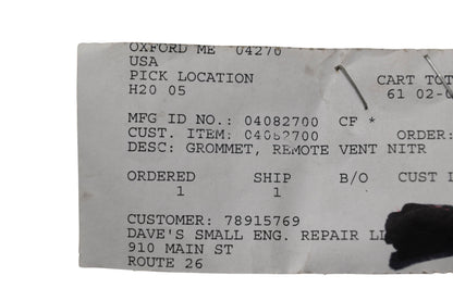 Ariens 04082700 Remote Grommet NOS
