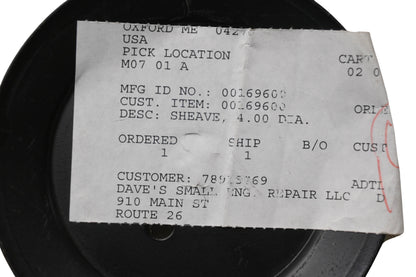 Ariens 00169600 Sheave 4.00 Diameter NOS