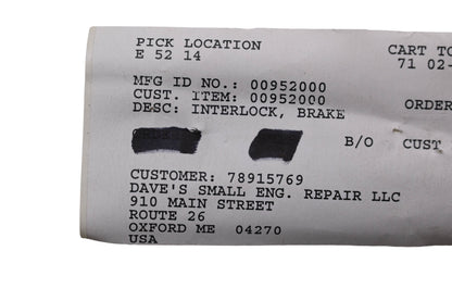 Ariens 00952000 Brake Interlock NOS