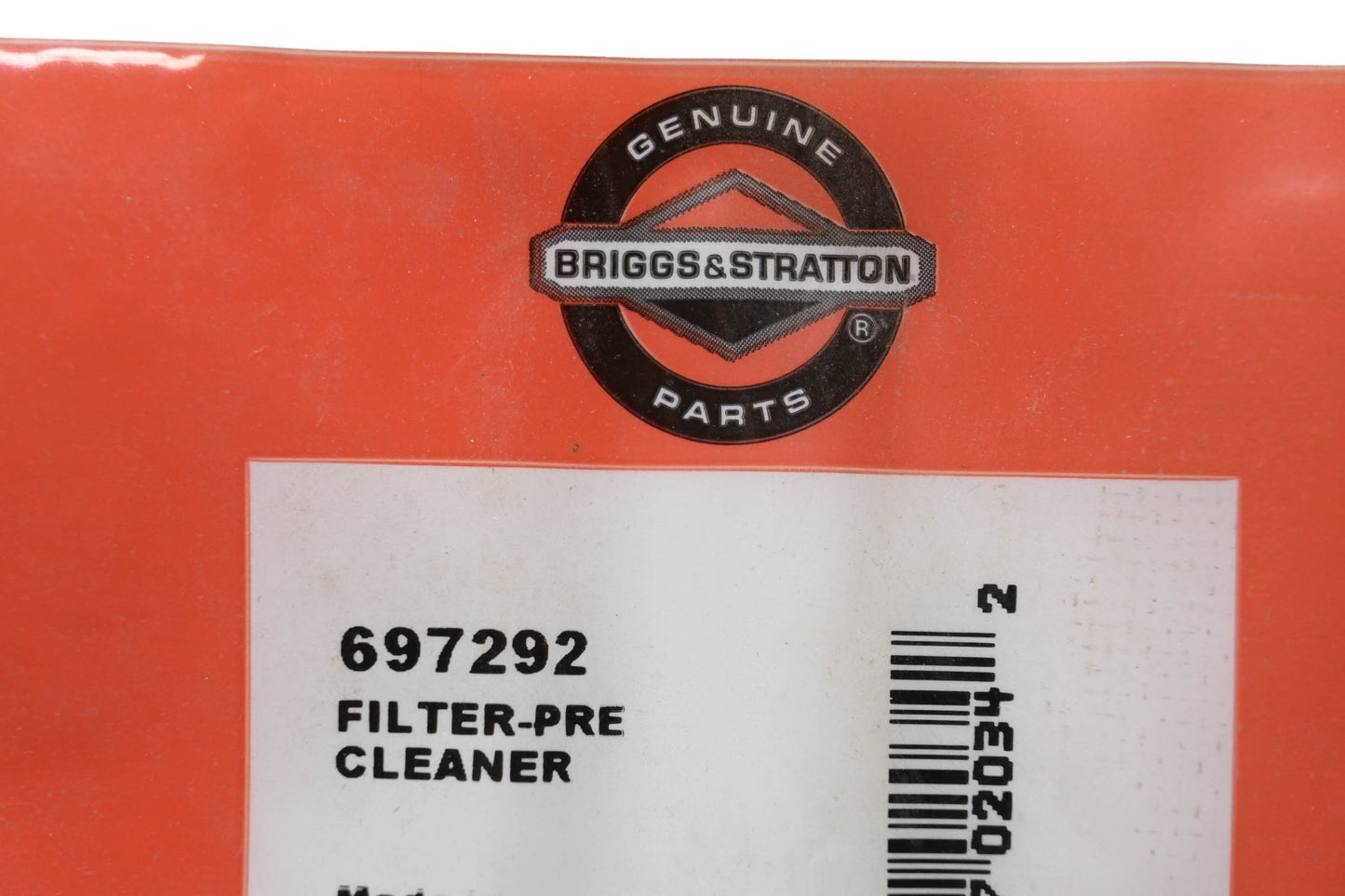 New OEM Briggs & Stratton 697292 Filter Pre-Cleaner NOS