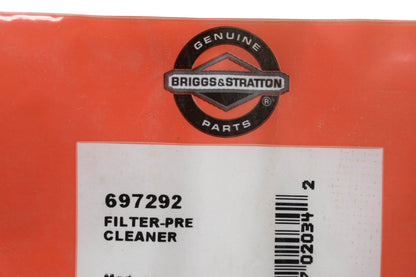 New OEM Briggs & Stratton 697292 Filter Pre-Cleaner NOS