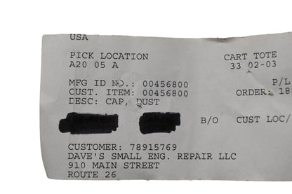 Ariens 00456800 Dust Cap NOS