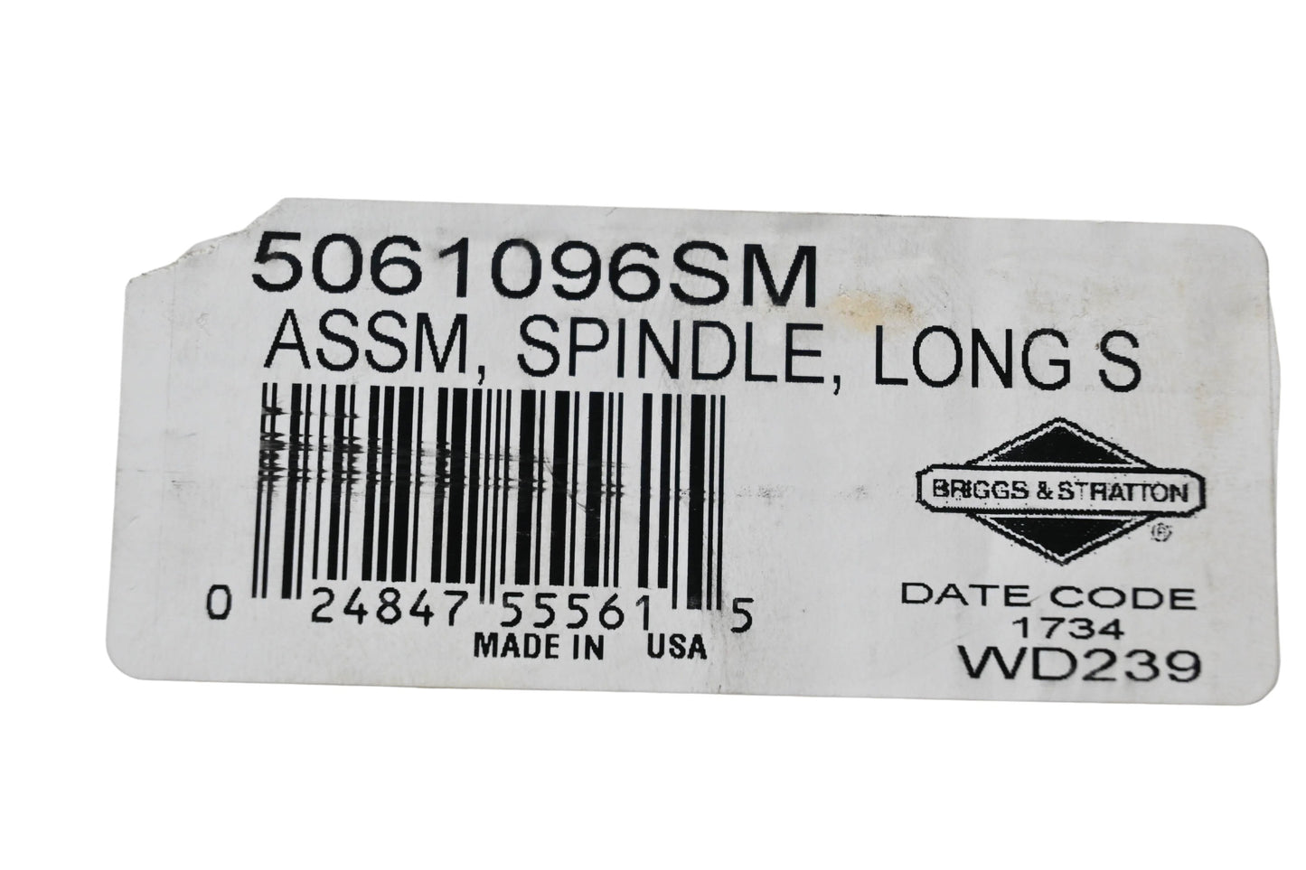 New OEM Briggs & Stratton 5061096SM Spindle Assembly NOS