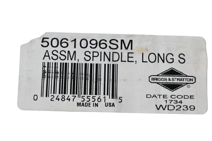 New OEM Briggs & Stratton 5061096SM Spindle Assembly NOS