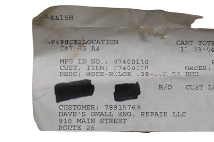 Ariens 07400110 Screw NOS