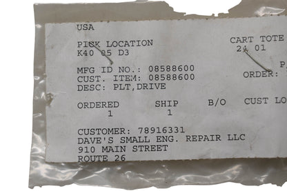 Ariens 08588600 Drive Plate NOS