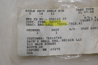 Ariens 05412000 Ball Bearing NOS