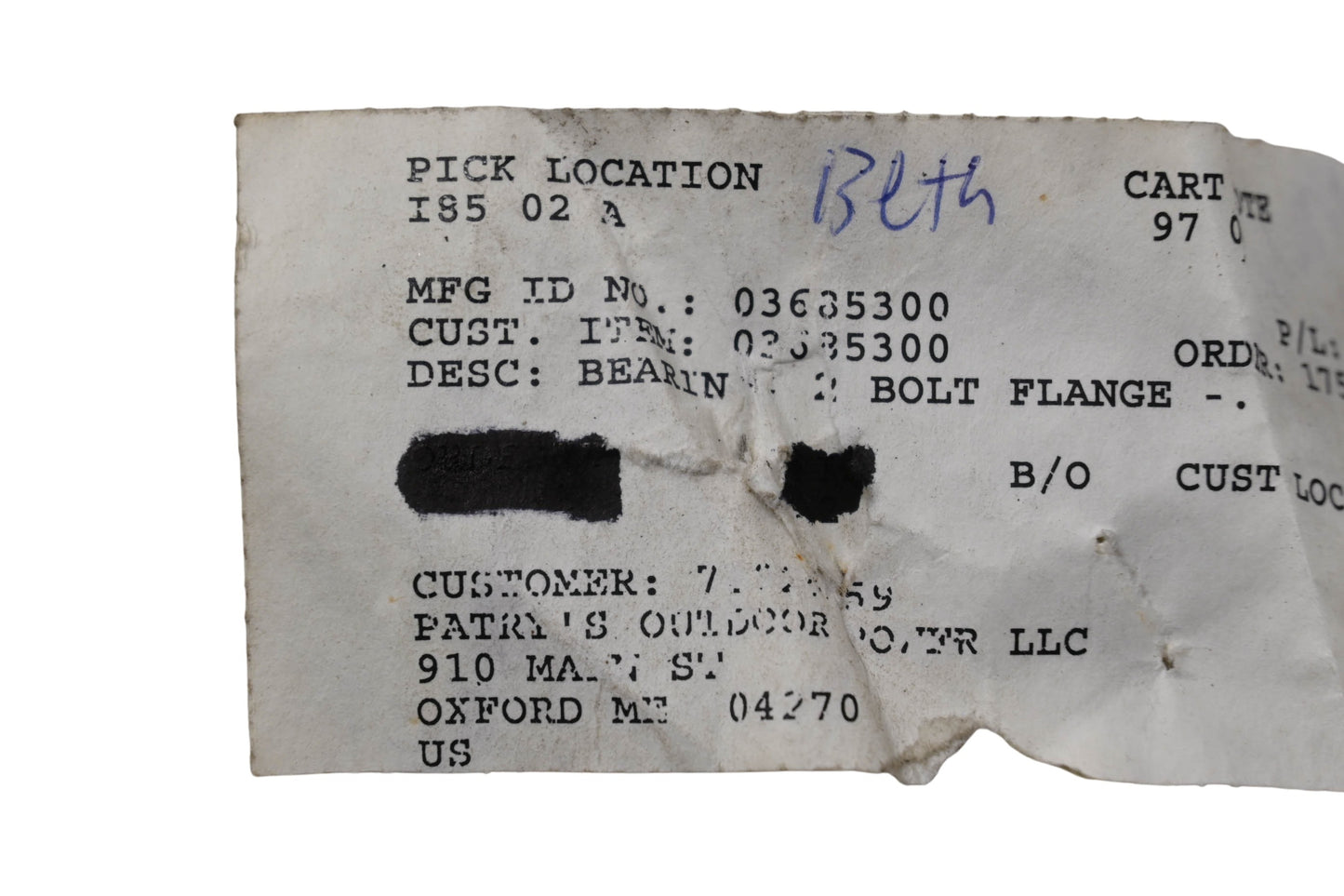 Ariens 03685300 Two-Bolt Flange NOS