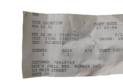 Ariens 03057700 Solenoid NOS