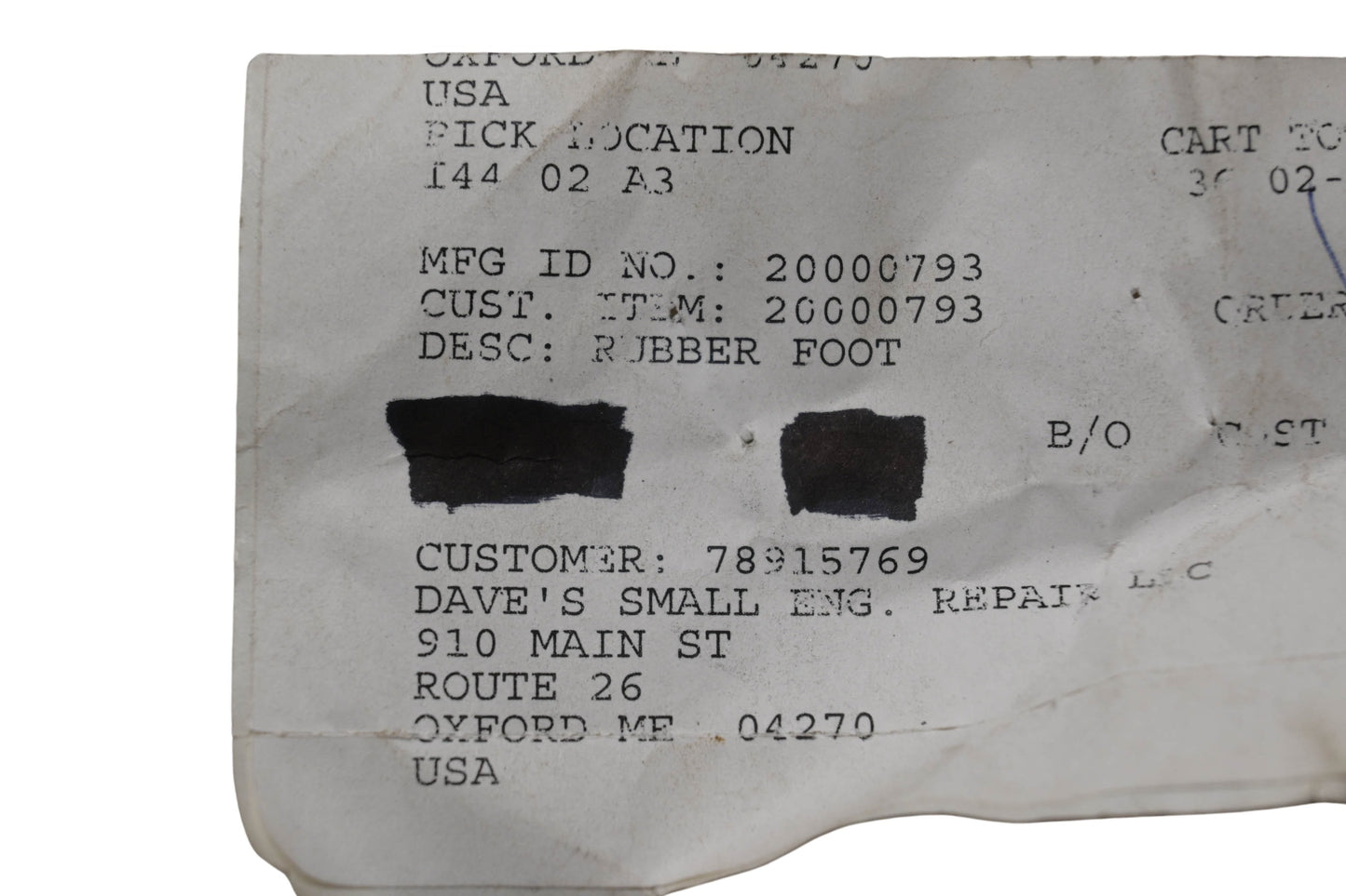 Ariens 20000793 Rubber Foot NOS
