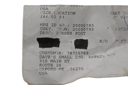 Ariens 20000793 Rubber Foot NOS