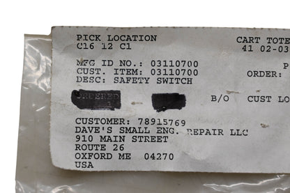 Ariens 03110700 Safety Switch NOS