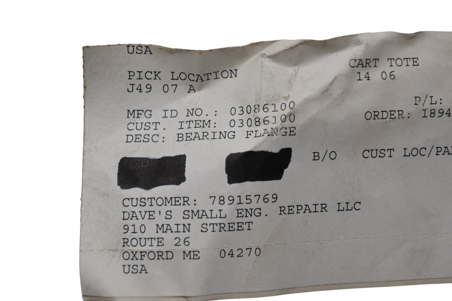 Ariens 03086100 Bearing Flange NOS