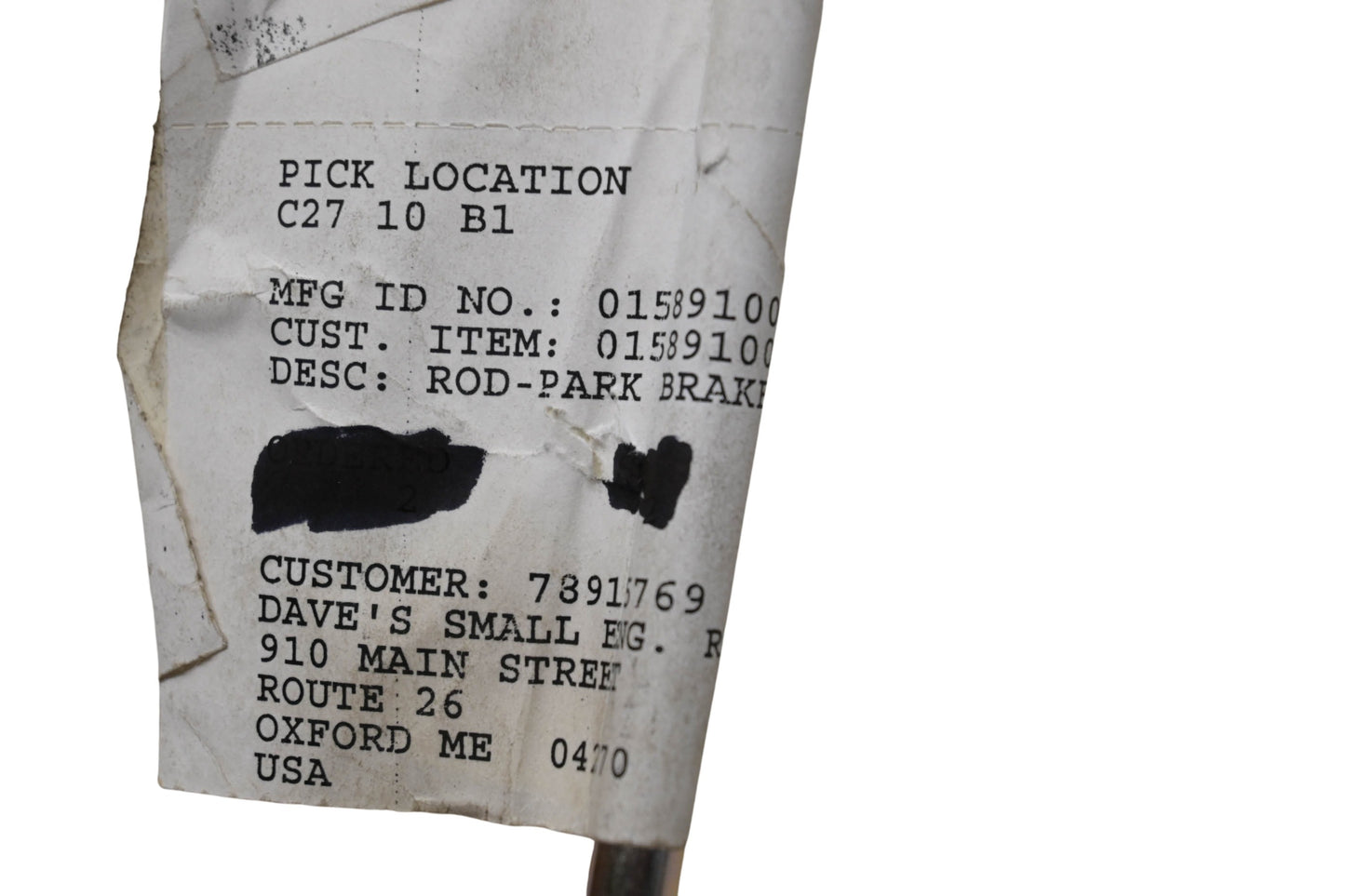 Ariens 01589100 Brake Rod NOS