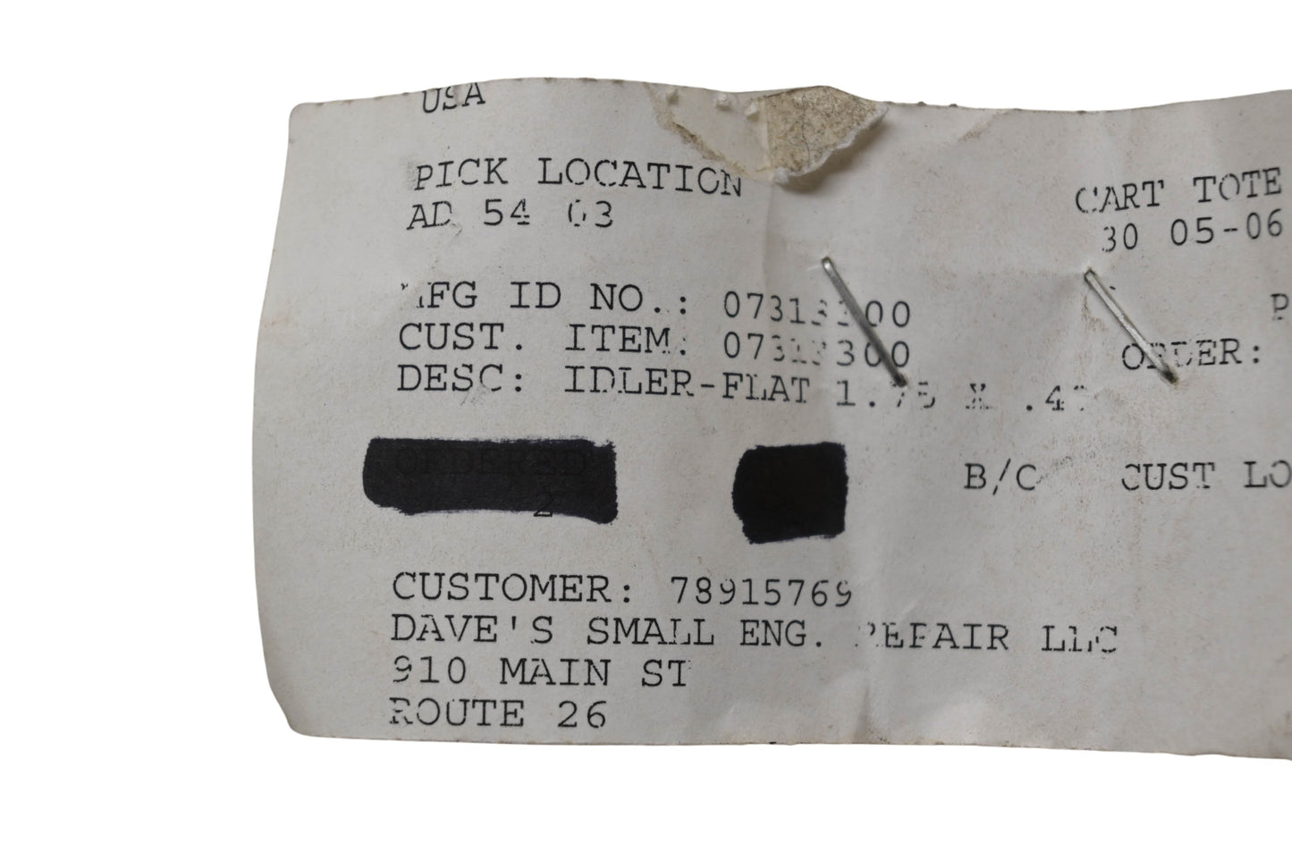 Ariens 07313300 Flat Idler 1.75 OD x .47 NOS