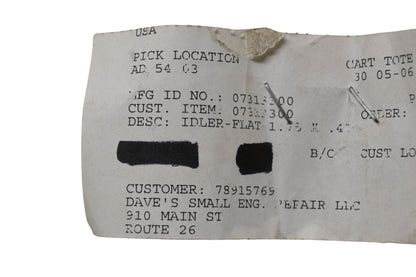 Ariens 07313300 Flat Idler 1.75 OD x .47 NOS
