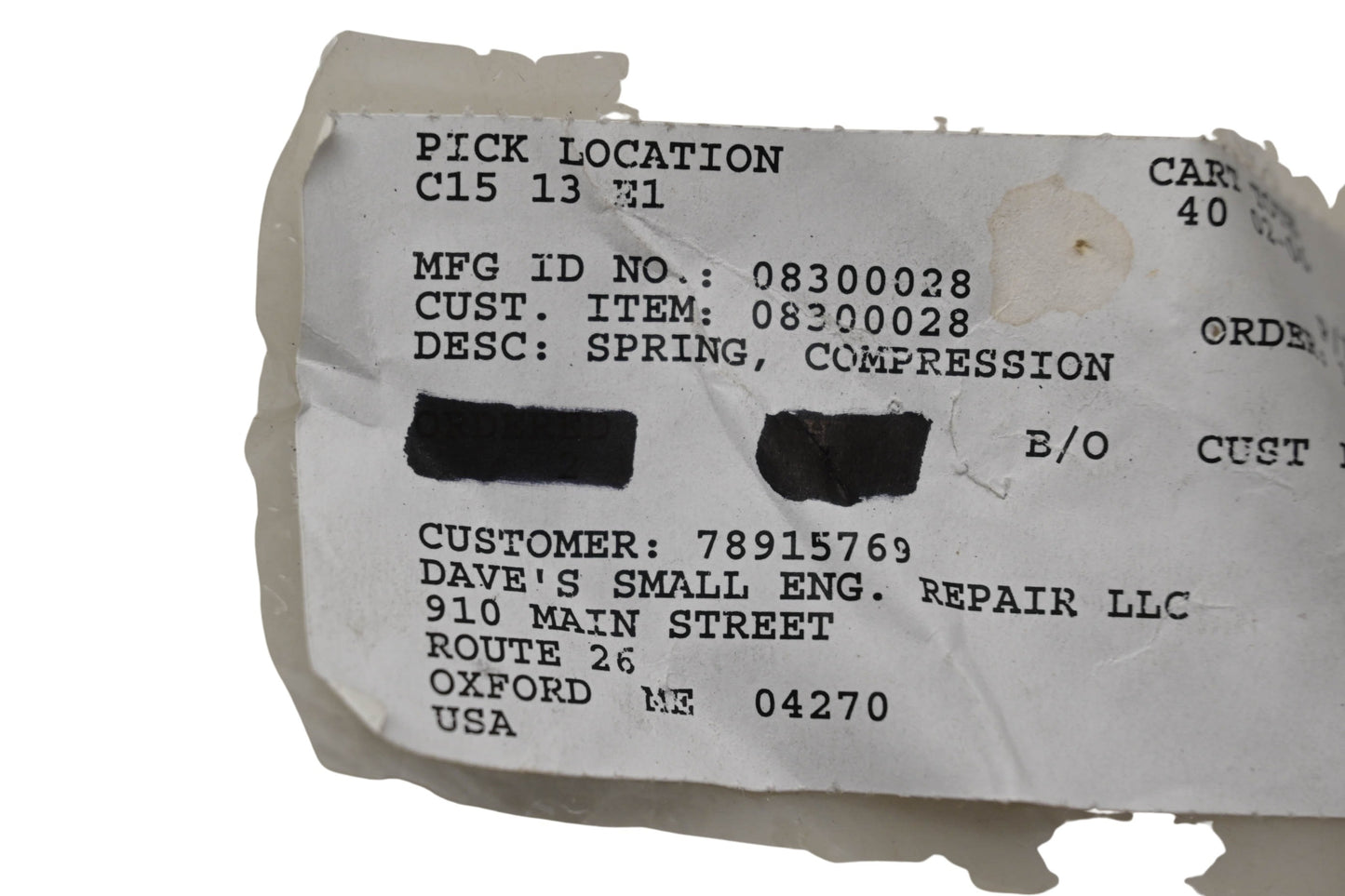 Ariens 08300028 Spring NOS