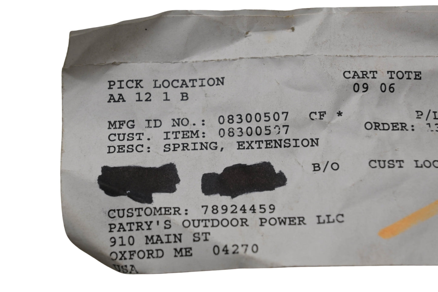 Ariens 08300507 Extension Spring NOS
