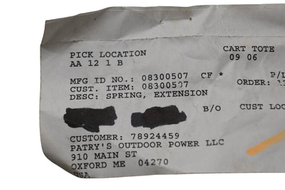 Ariens 08300507 Extension Spring NOS