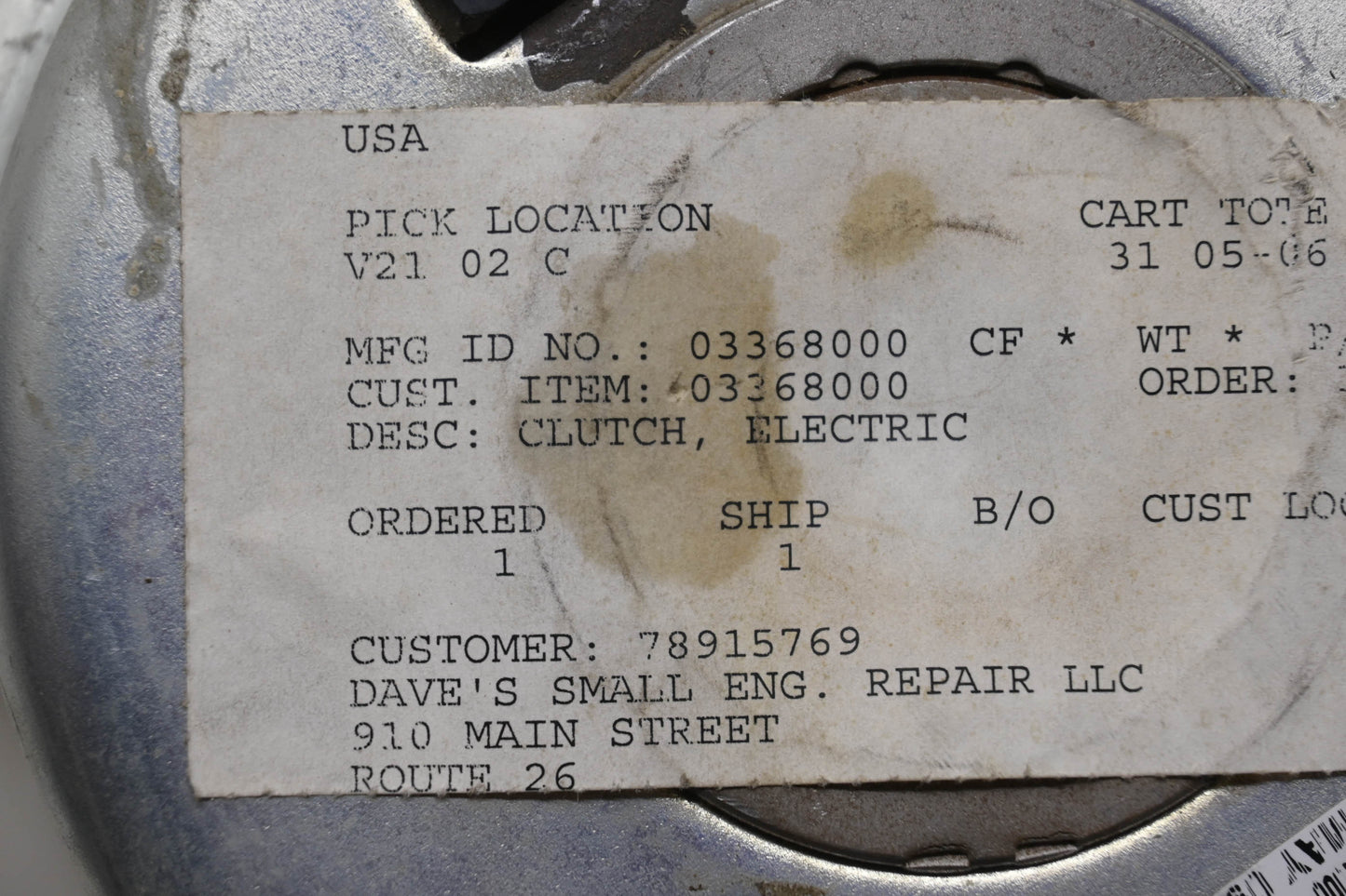 Ariens 03368000 Blade Clutch NOS