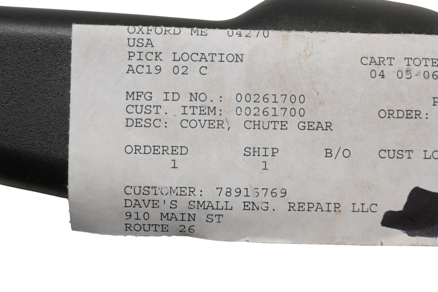 Ariens 00261700 Chute Gear Cover NOS