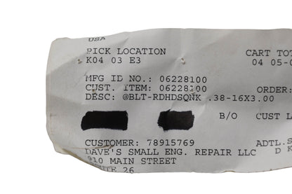 Ariens 06228100 Bolt RH NOS