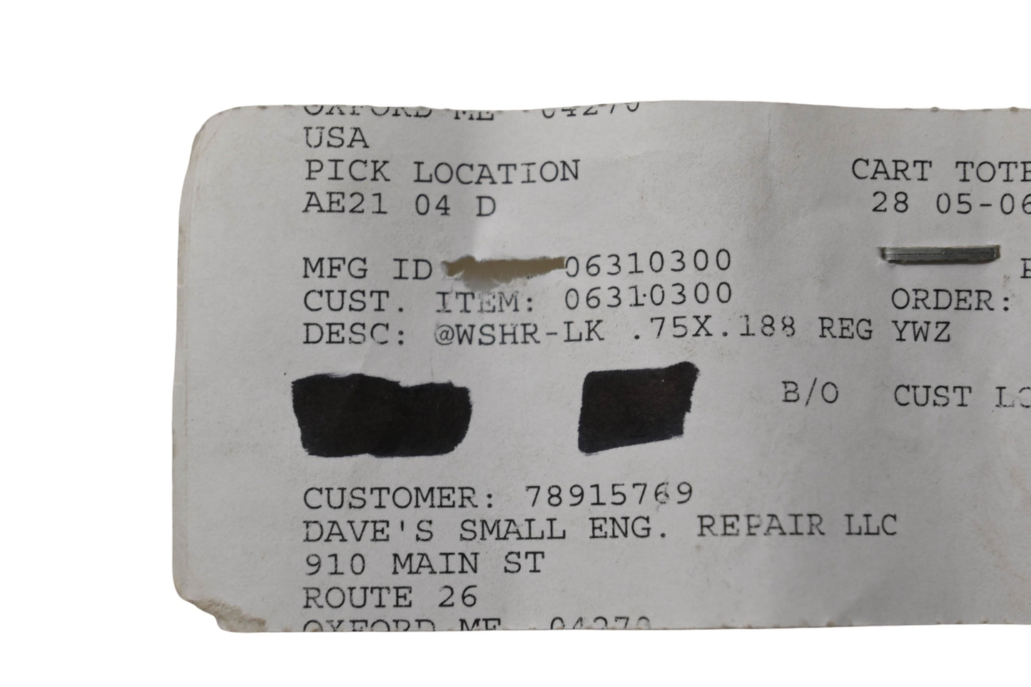 Ariens 06310300 Lock Washer NOS