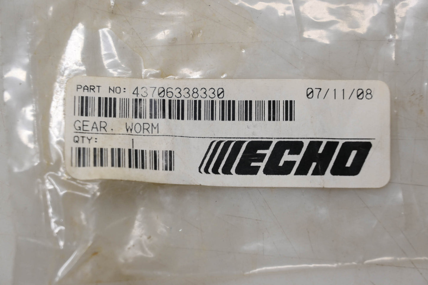 New OEM Echo 43706338330 Worm Gear NOS