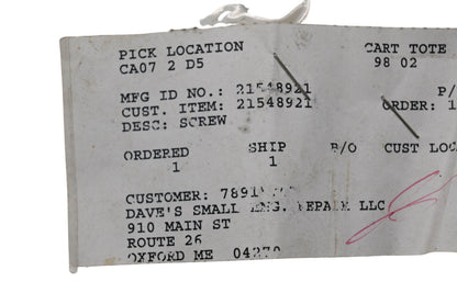 Ariens 21548921 Screw NOS