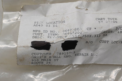 Ariens 06601200 Woodruff Key NOS