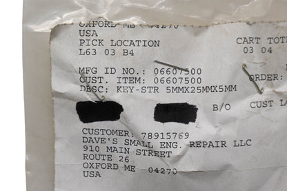 Ariens 06607500 Straight Key NOS
